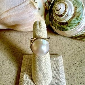 Mabe Pearl set in 14KT Gold on Sterling Silver Band